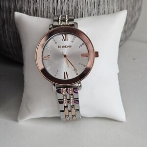 Bebe Silver and Rose Gold Women's Watch